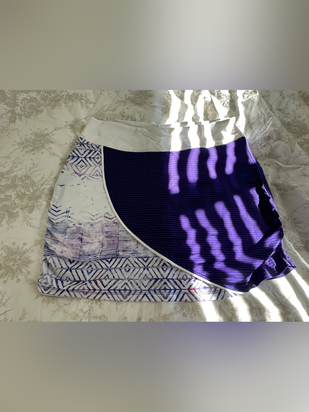 Purple and White Patterned Women's Skort swingdish large